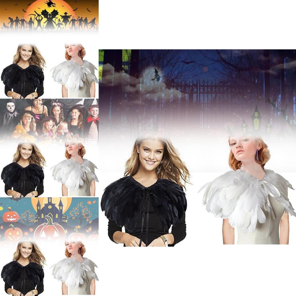 Luxuriöser, langer champagnerfarbener Federschal für Damen, perfekt für Halloween-Kostüme