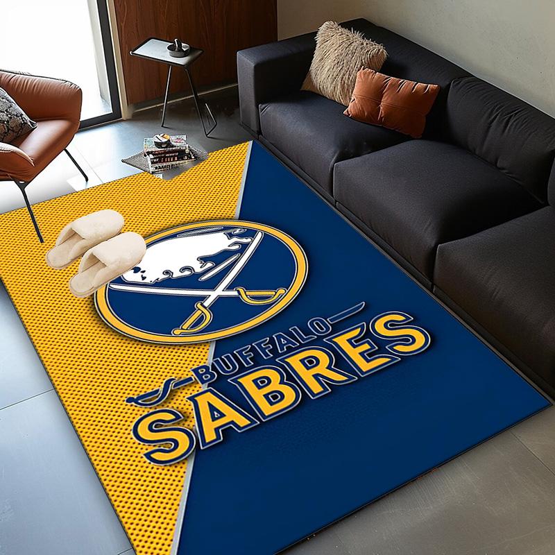Sabres Hockey Team Spirit Area Rug Suitable for Indoor And Outdoor,Carpets for Kitchens, Homes, Offices, Living Rooms,Home Decor,Christmas Gift