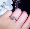 Pink Color Square Diamond Micro-setting Simulation Diamond Ring Princess Ladies Ball Edge Women's Ring