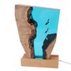 Taucher Nachtlicht Buntes LED Holzharz Ozean Nachttischlampe Desktop Kunst Ornament Für Büro