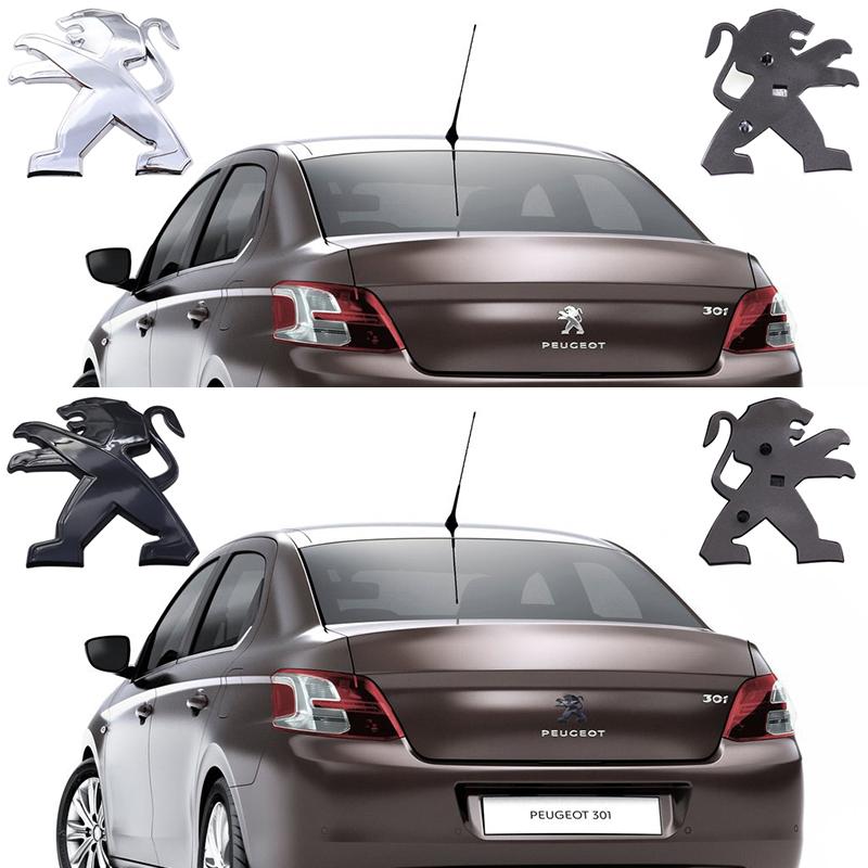 1pcs 81mm 3D ABS Car Rear logo Rear Bumper tail door trunk car rear Emblem sticker styling Accessories For Peugeot 301