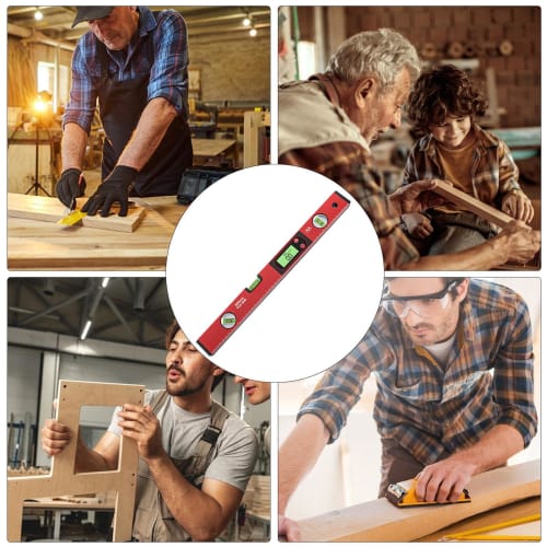 Aluminum Alloy Digital Spirit Level with 3 Bubble Level and Shockproof Design for Construction Sites, Portable Magnet, Precision Graduations, Built-in