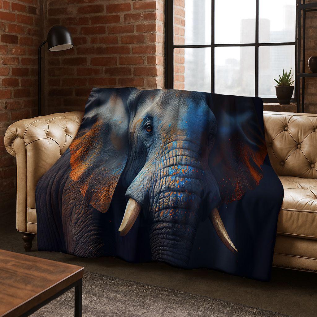 26 Style Wisdom Elephant Cartoon Flannel Blanket,Cozy Soft Throw Blanket for Home Bedroom Bed Sofa Picnic Office Cover Gift Kids