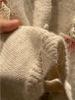 Women's Floral Applique V-Neck Loose Warm Cardigan Coat - Autumn/Winter Mori Girl Style