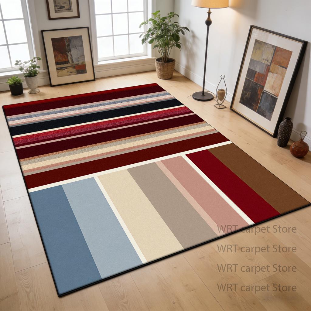 Fashion Simple Style Geometric Carpet Home Decoration Bedroom Study Fluffy Washable Rug Living Room Big Size Non-slip Foot Mat