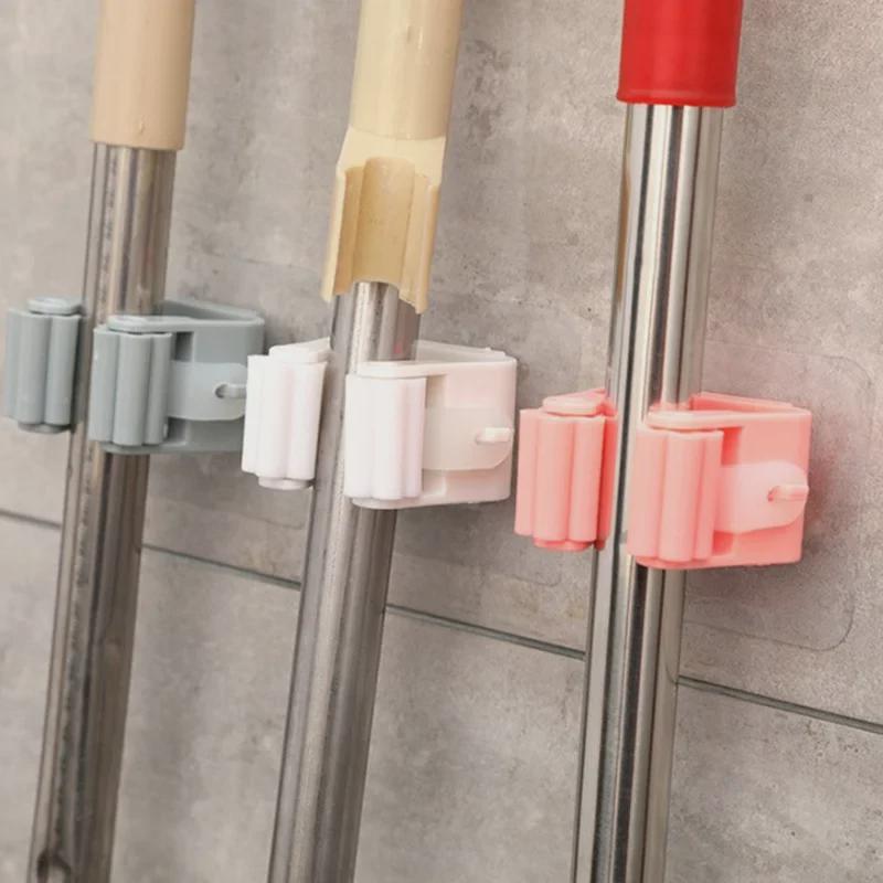 Punch-Free Strong Load-Bearing Wall Mount Mop & Broom Holder Clip