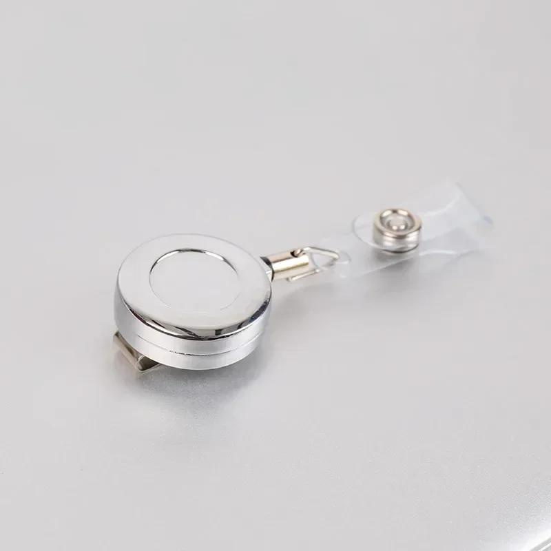 1 Pcs Aluminum Alloy Card Cover Case Bank Business Work Card Holder with ABS Retractable Badge Reel Credit ID Card Badge Bag