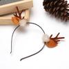 Japanese & Korean Style Flocked Coral Antler Ears Hair Clip for Christmas Photo Shoots