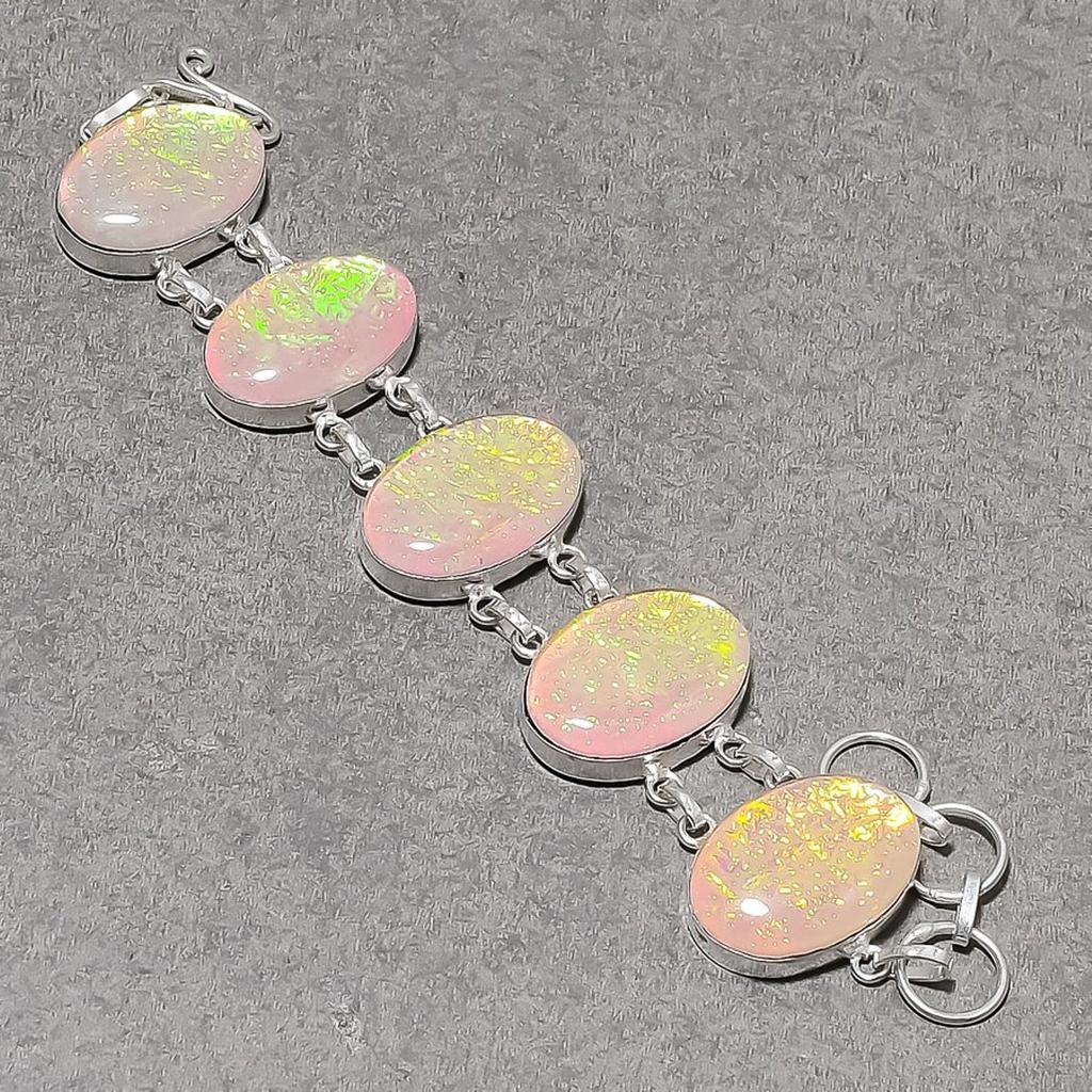 Australian Triplet Opal Oval Shape Gemstone Bracelet Handmade Jewelry 8" PT 2129