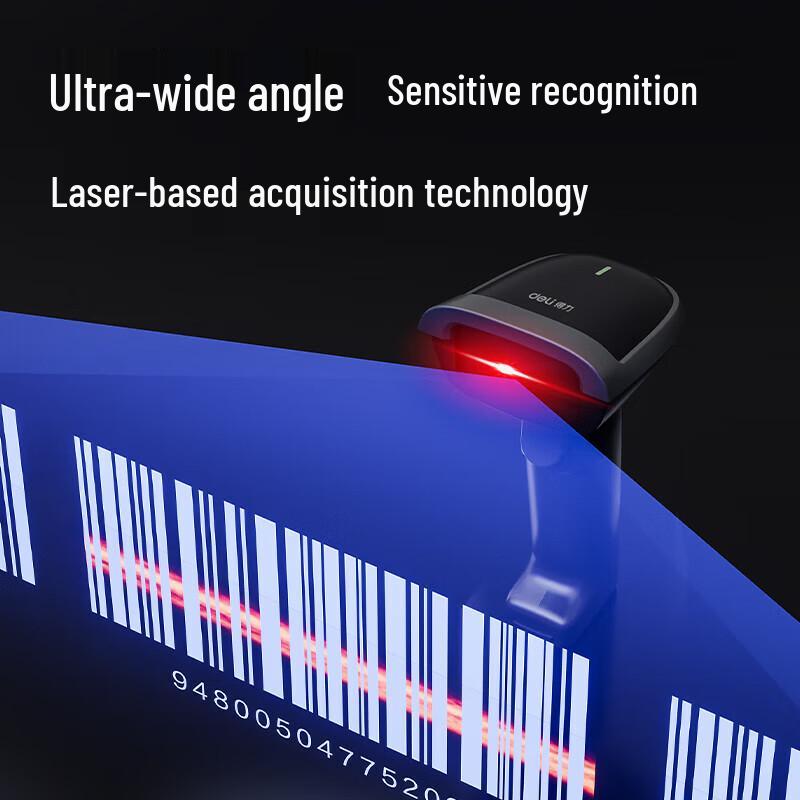 Deli 14951W Wireless 1D Laser Barcode Scanner