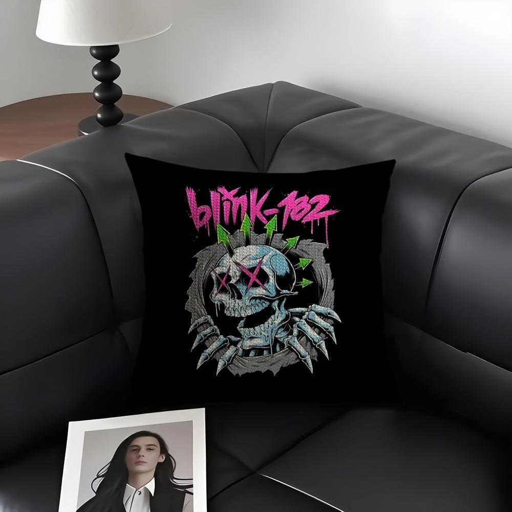 

BBlink 182 Band Cushion Cover Natural Linen Organic Fabric DoubleSided Printing Sofa Home Decor Gift Pillow Case 30x30cm