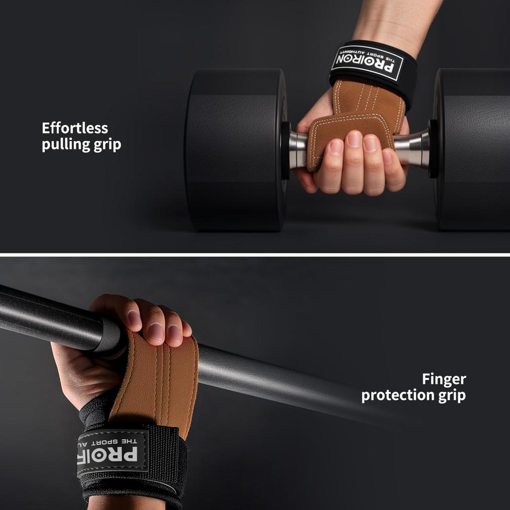 PROIRON Power Grip Wrist Wrap Muscle Training Glove Wrist Wrist Strap Pull Up Glove Grip Power Wrist Supporter Training Gear Bench Press Cross Grip