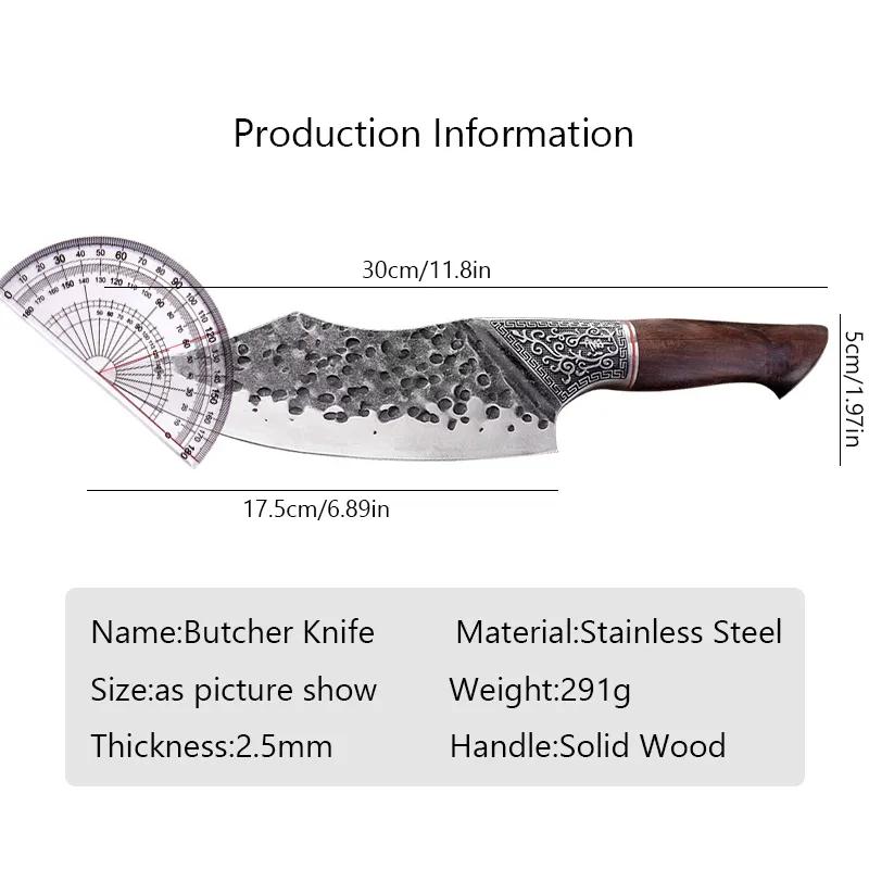 Řeznický nůž z kované oceli Ručně vyráběné kuchyňské nože Sekáček na maso Kuchař Krájení Řezací nůž Řezačka