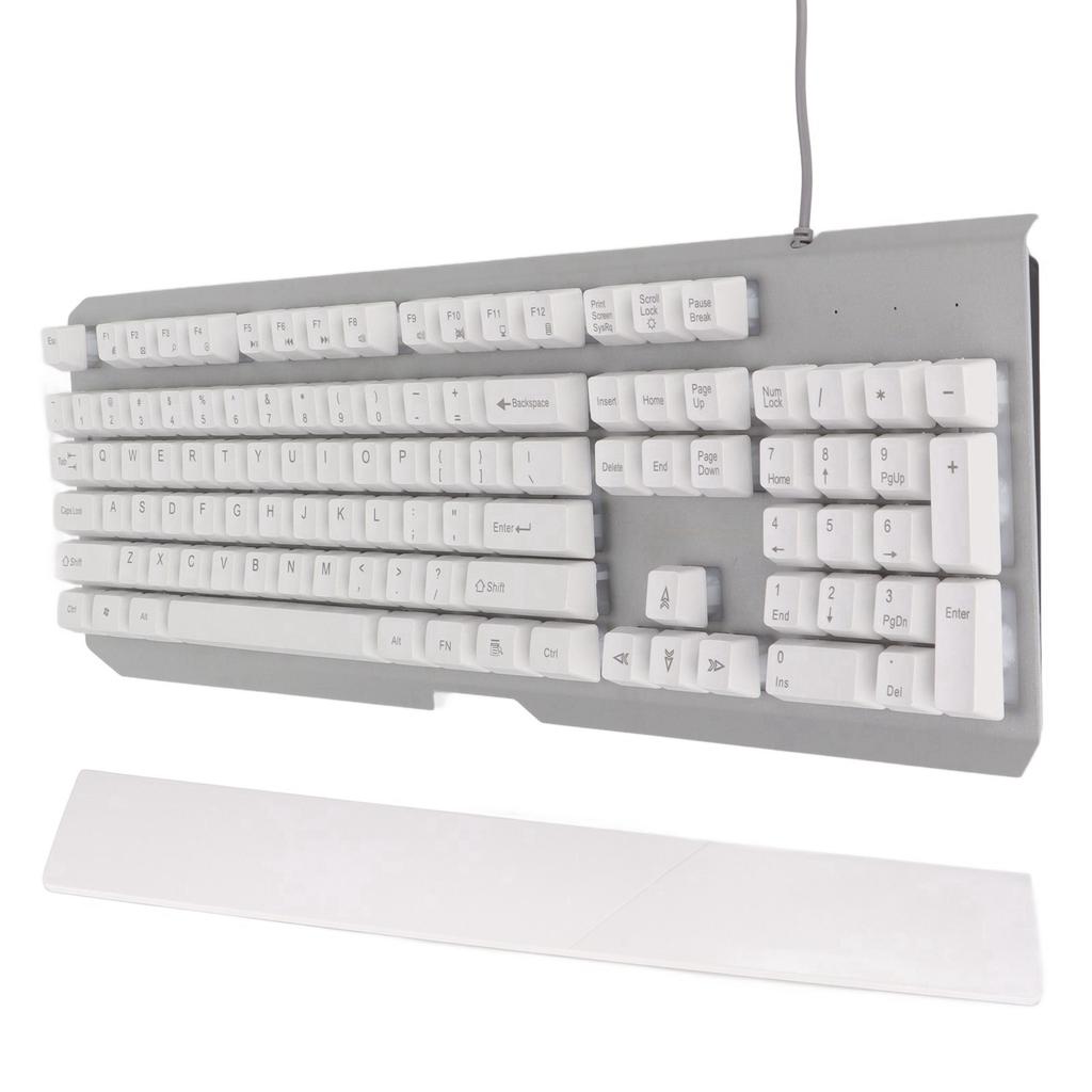 RGB Wired Keyboard with Wrist Rest 104 Keys Clr Characters Good Resilience Mechanical Feel Keyboard for   Gaming