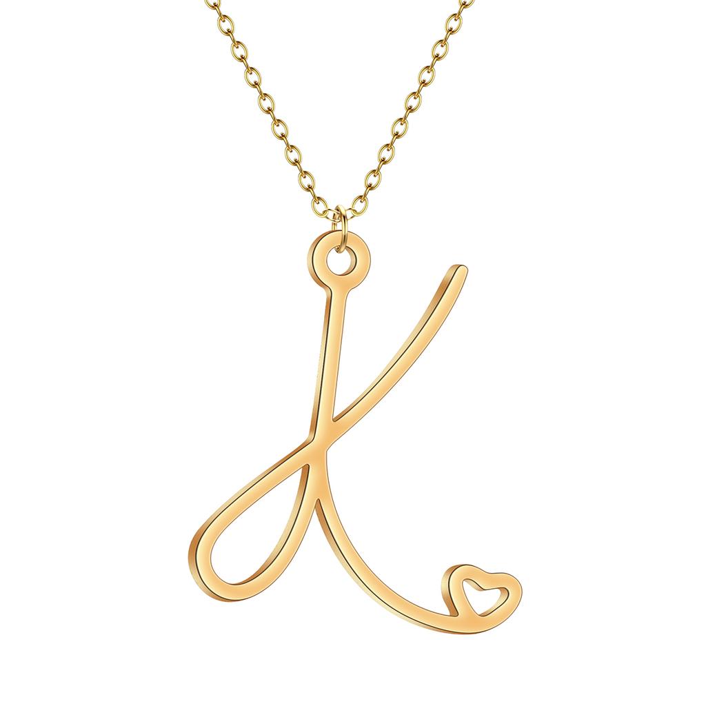 Kinitial Dainty Initial Letter Necklaces For Women Minimalist Stainless Steel Initial Necklace Femme Wedding Jewelry Gift