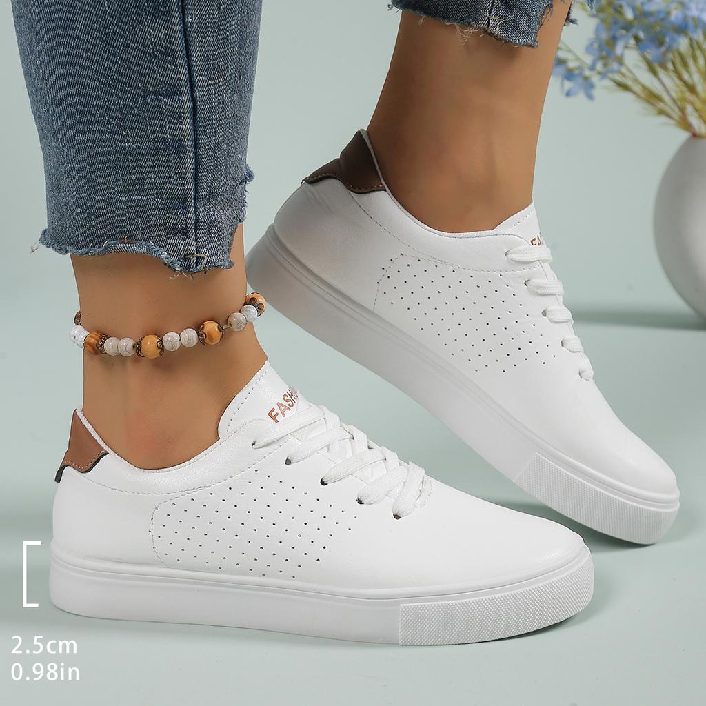 Fashion Versatile Classic White Shoes Large Size Thick Bottom Platform Casual Shoes Breathable Slip-On Shoes for Women Size 35-42