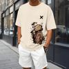 Men's Oversized Cartoon Graphic Tees Vintage Printed Crew Neck T Shirts Streetwear Short Sleeve Shirt Summer Tops
