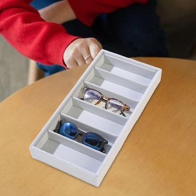 Eyeglasses Display Tray, Sunglasses Organizer, 6 Compartments, Jewelry Organizer for Apartment