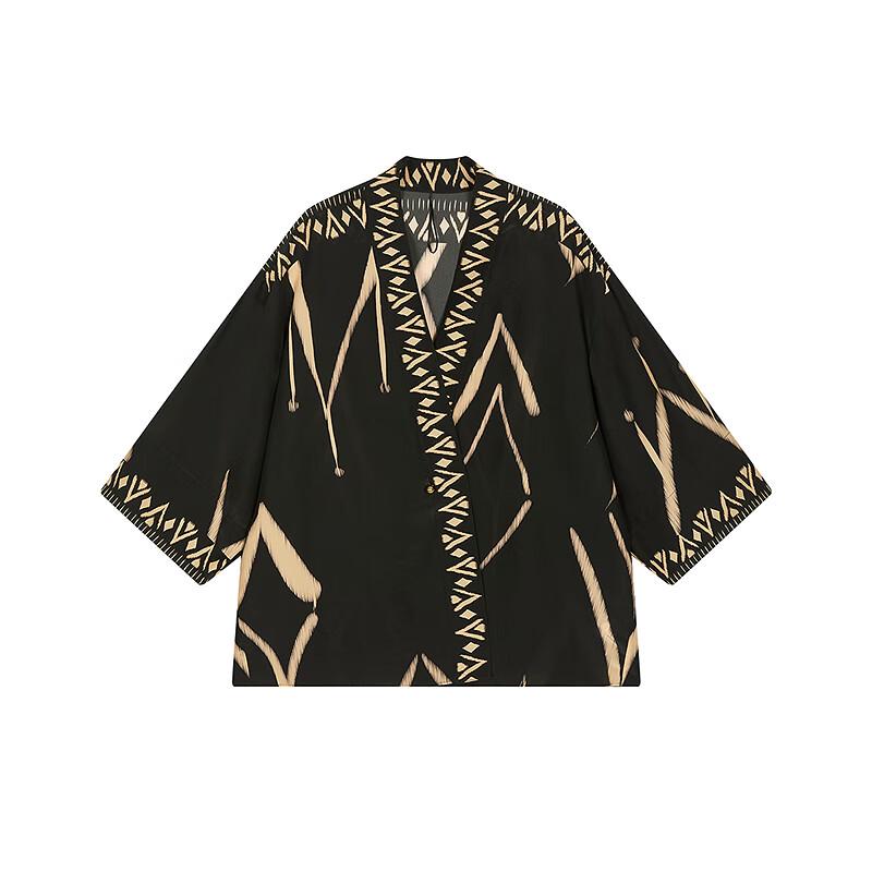 Less 2025 Autumn New Oblique Placket Silk Blend Shirt