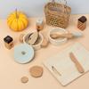 Playing house cooking cooking simulation baby wooden tableware pot cutting vegetables and fruits meat cutting music set toys