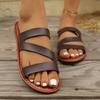 Fashion Women Slippers Summer Flat Sandals Casual Plus Size Beach Slippers Woman Leather Strap Slip-On Gladiator Slippers Slides Women