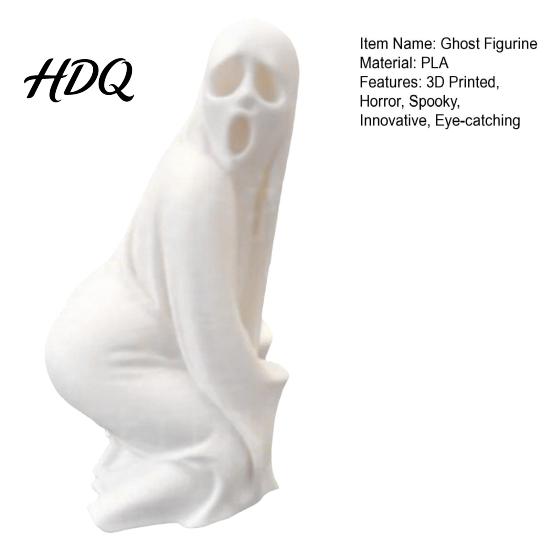 Creepy Ghost Collectible Halloween Figurine, Funny 3D Printed Scream Statue Decoration for Desk, Tabletop, Mantel, Shelf, Spooky Home Decor