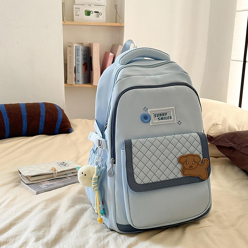 Schoolbag new casual large-capacity backpack, junior high school college student schoolbag ins high value, simple and lightweight backpack