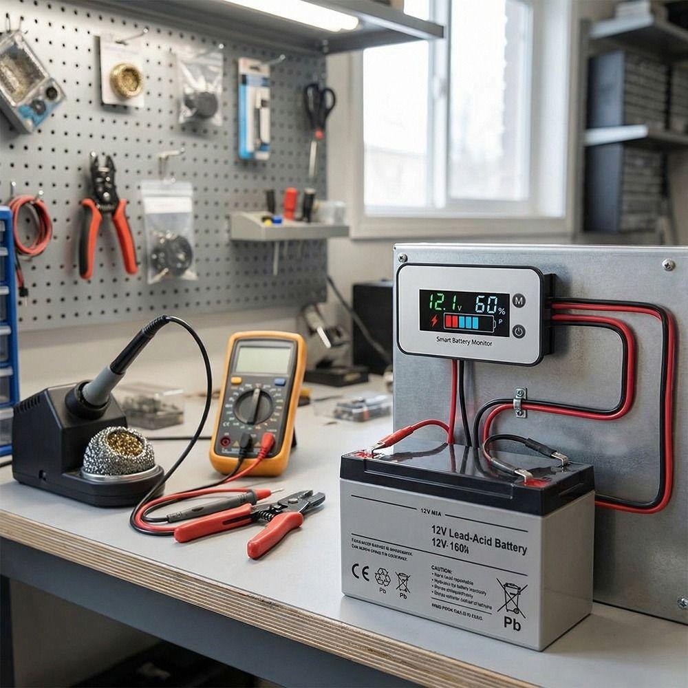 LCD Display Battery Capacity Tester IPX7 Waterproof Voltmeter Indicator  Lead-acid Battery
