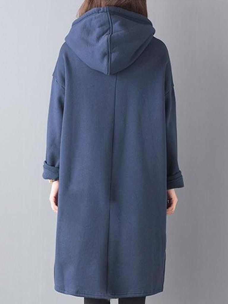 Parka Dress Fleece Lined Long Tunic Loose Maternity Neat Comfortable Beautiful Eyes Cool Cool Room Wear Party Dress Wan Piece 160cm 150cm 140cm