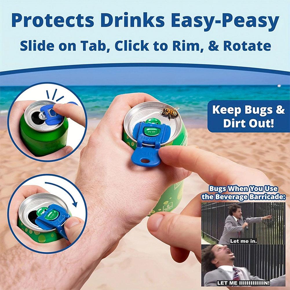 Colorful Drink Can Protector Cap Can Opener For Soda, Beverage Beer, Bugs From Accessories BBQ, C9A2