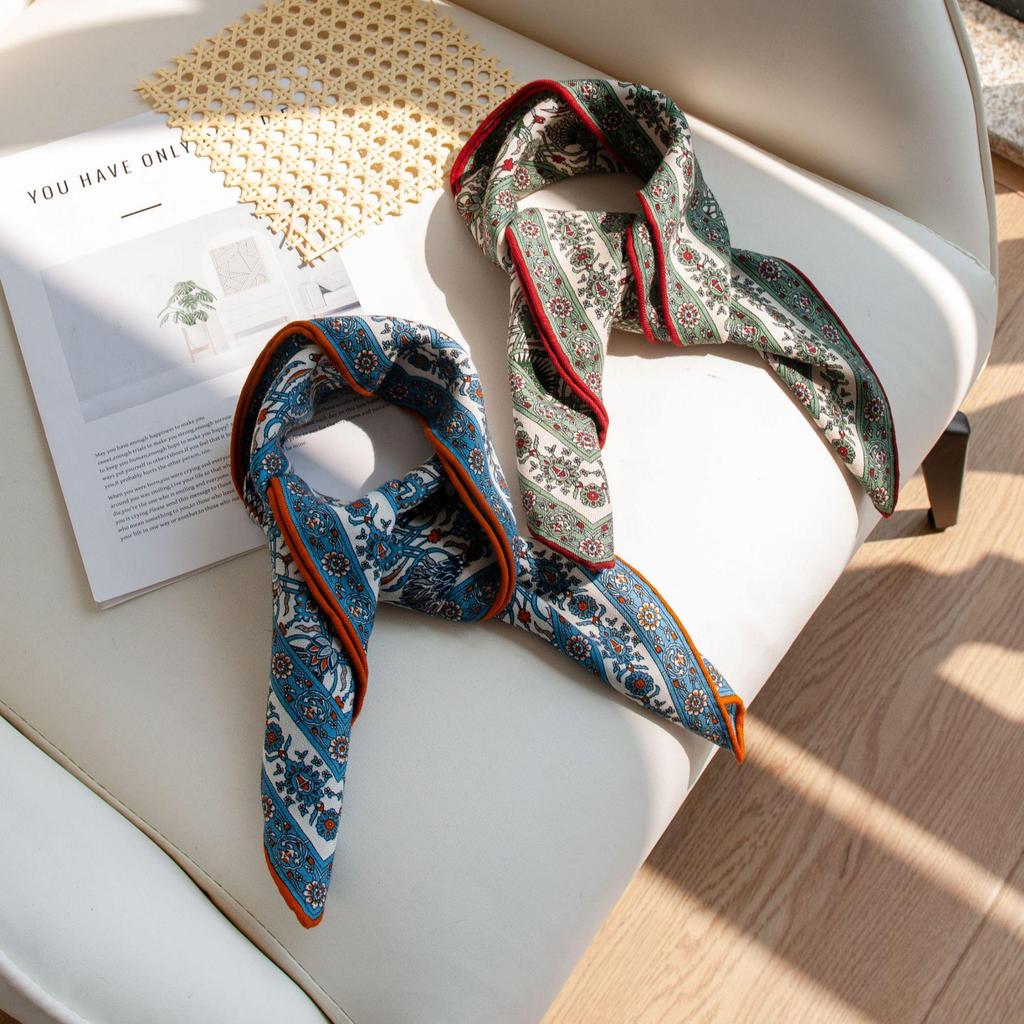 Silk Wool Square Scarf: Women's Elegant Sunshade Shawl - Light Luxury & High-End Style Neck Warmer for Autumn