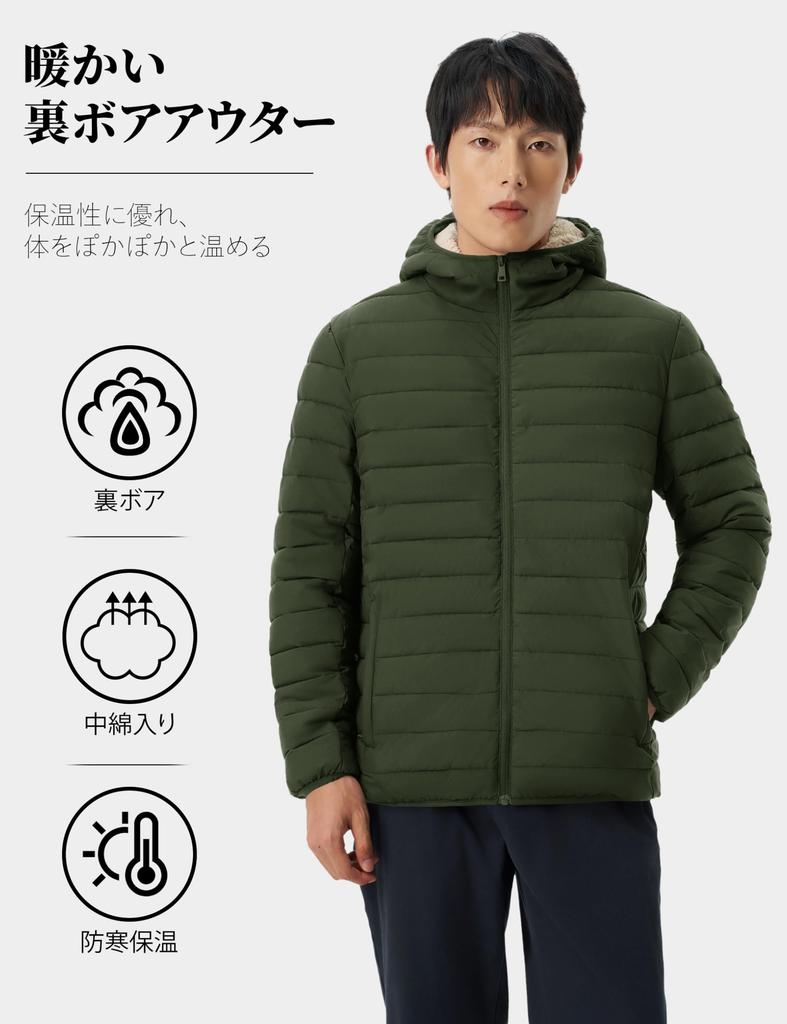 KEFITEVD Warme gefütterte Jacke mit Fleece Perfekt für Winter und Outdoor Armeegröße L Herren Innenfutter, Wandern, Angeln, Aktivitäten, Dick, Grün,