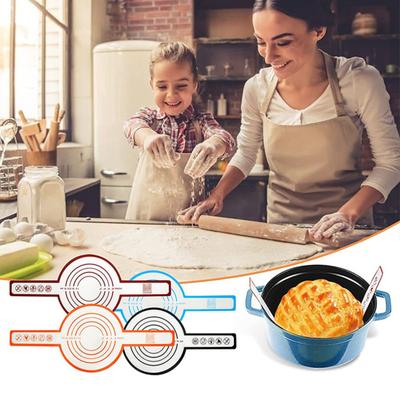 Tappetino da forno in silicone, antiaderente, facile da pulire, per impastare, resistente alle alte temperature, con presina per forno e manici lunghi