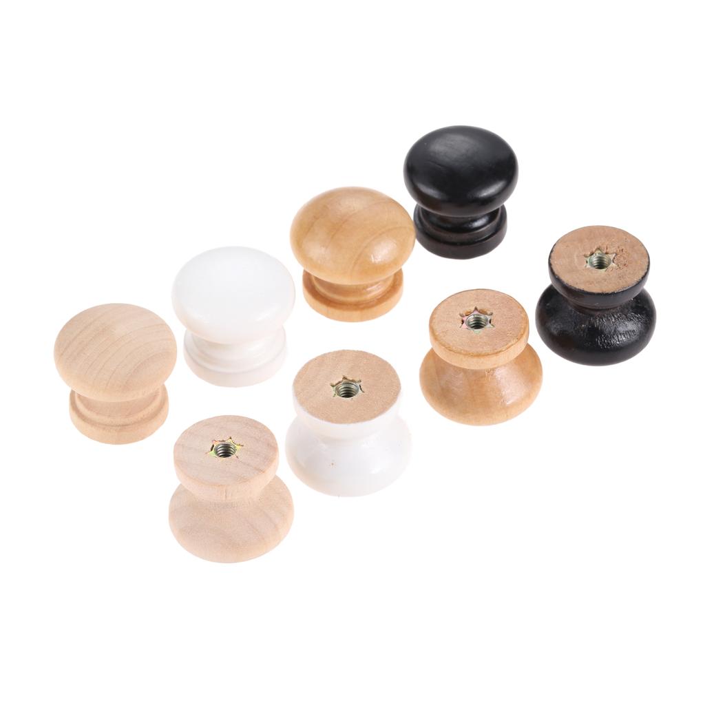 5Pcs Wood Cabinet Mini Pull Knob Round Handles Drawer Knobs for Dresser Wardrobe Door Furniture Hardware Home Decor with Screws