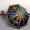 Zodiac Mandala Wall Art: Celestial Harmony DecorUmbrella, Portable 3-Fold Umbrella for Men & Women,Christmas Gift ES82
