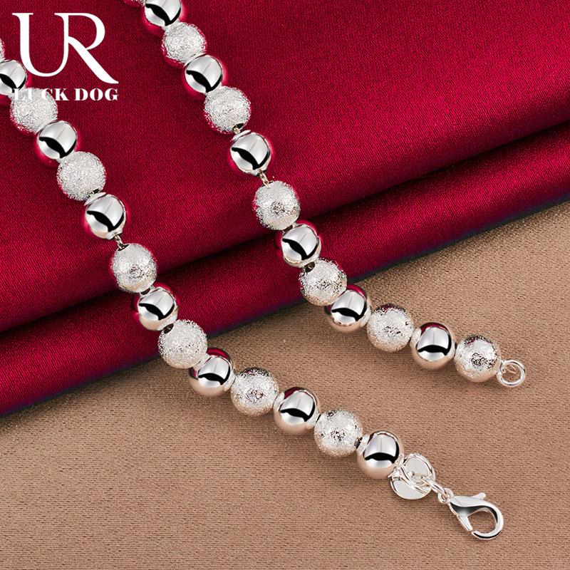 Naszyjnik z koralików ze srebra próby 925 Biżuteria ślubna