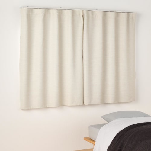 MUJI Flame Retardant/Light Blocking Double Weave Non-pleated Curtain Ivory Width 100 x Length 135cm 84345920