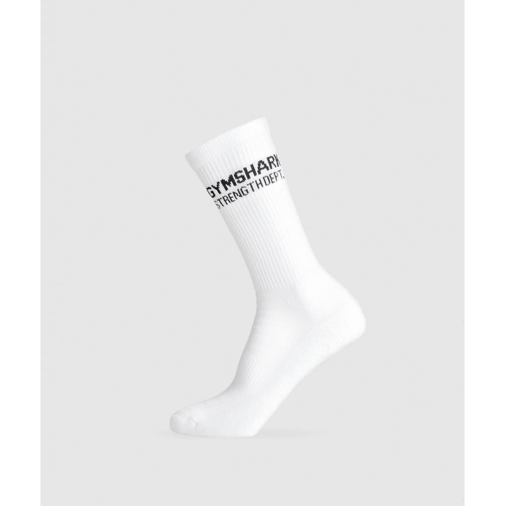 

Gymshark Gfx Strength Dept. Crew Sock Single White I1b3p Wb57 S