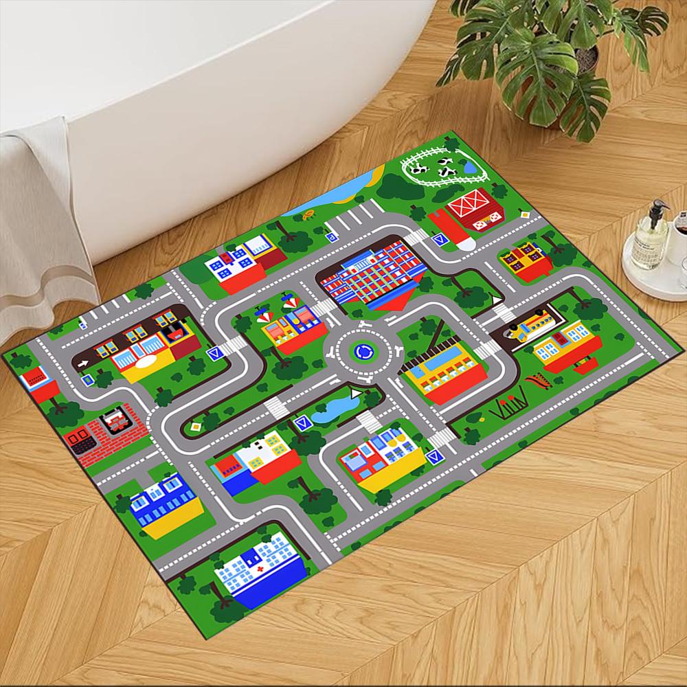 City Adventure Playground Non-Slip Home Carpet Design for Office Decor Living Room Bedroom Gift