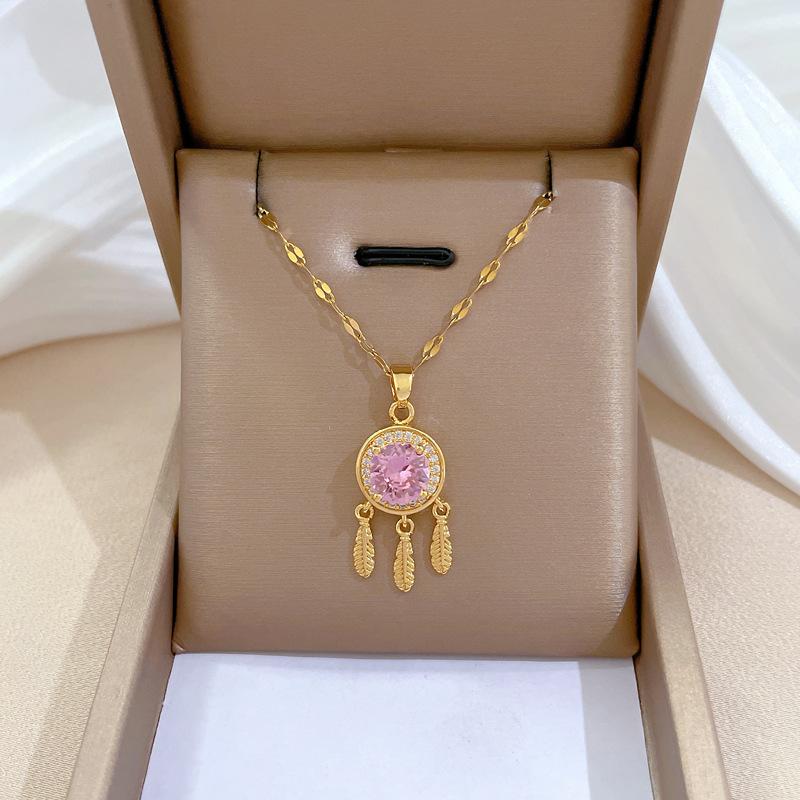 Personalized Niche Design Temperament Smart Shining Necklace Women, Simple Luck Pendant