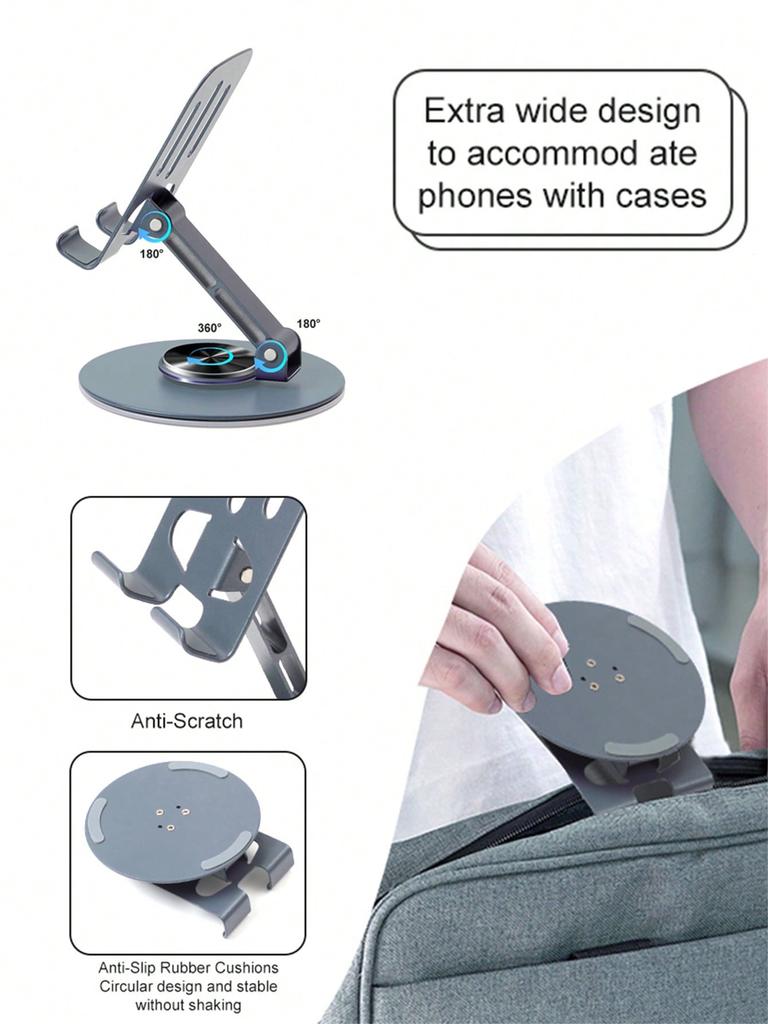 1pc Universal Slouchy Phone Holder, 360° Adjustable Phone Stand, Foldable & Rotatable Multi-Function