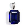 28 Ct Natural Ceylon Blue Sapphire Emerald 925 Sterling Silver Pendant Certified