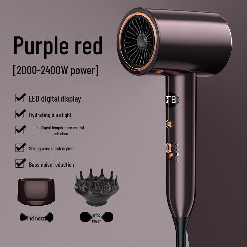 High-Speed Hair Dryer with Intelligent Temperature Control and Digital Display