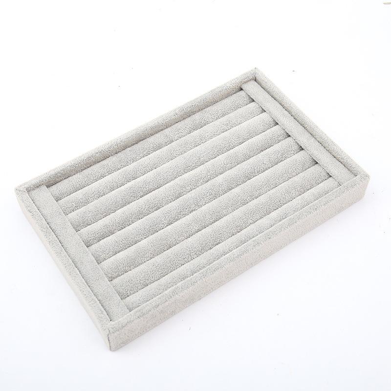 

Бархатный поднос для хранения украшений, коробка для демонстрации колец, сережек, брошей, органайзер для классификации изделий ручной работы, изысканный поднос серый