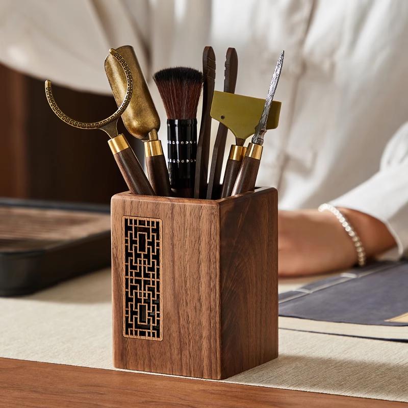 Solid Wood Kung Fu Tea Set: Tea Ceremony Accessories & Storage