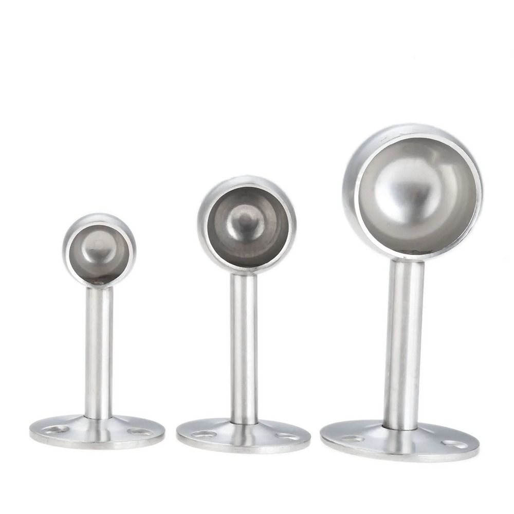 1Pcs Durable Stainless Steel Pipe Bracket 19/22/25mm Half/All Pass Tube Holder Wardrobe Hanger for Clothes Pole Curtain Rod