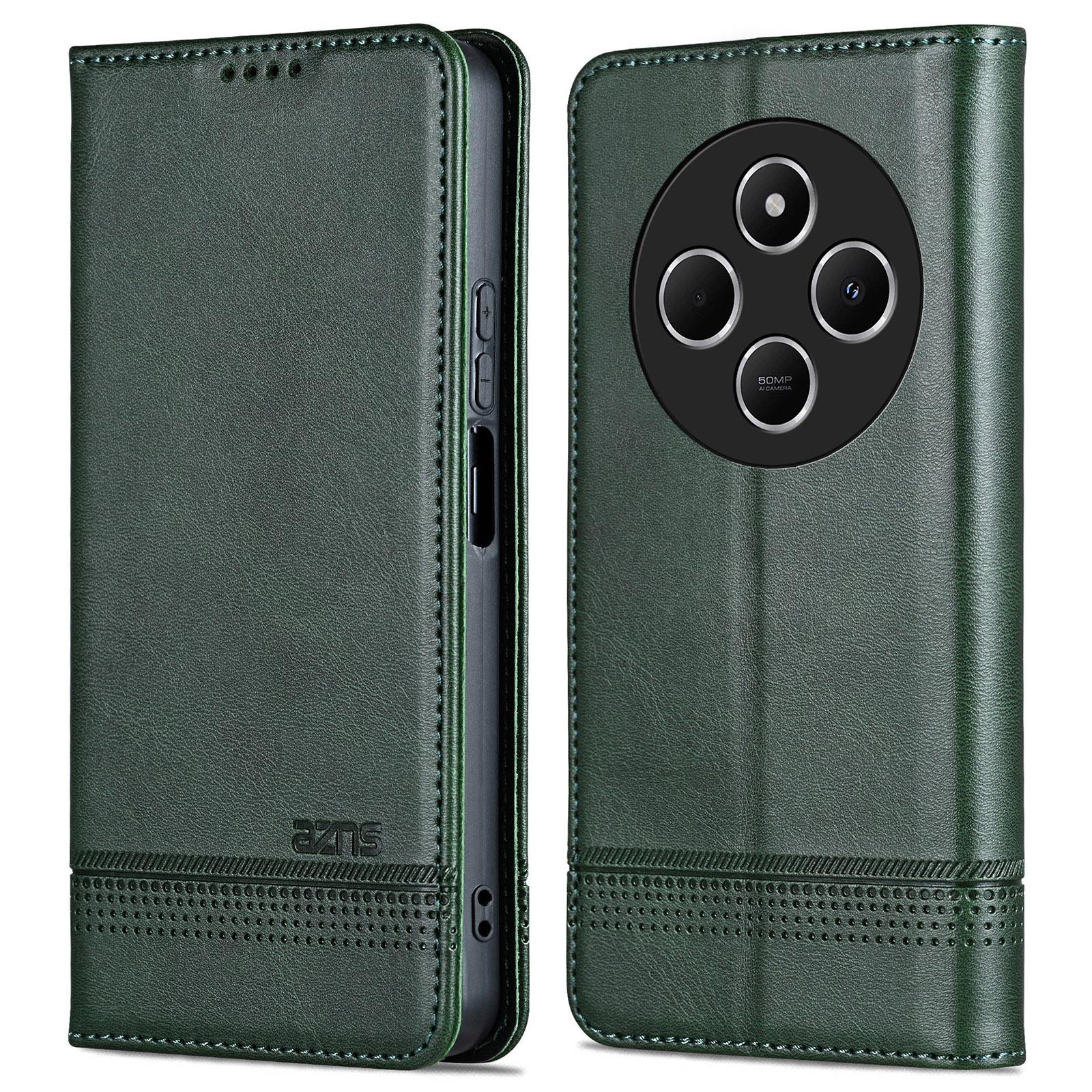 

AZNS For Xiaomi Poco C75 4G/Redmi 14R 5G/14C 4G Case Cowhide Texture PU Leather Wallet Phone Cover F