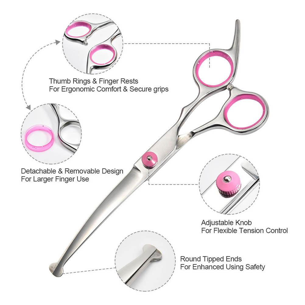 6Pcs/Set Pet Dog Hair Cutting Professional Scissors Hairdressing Shears Thinning Tool Kit with Comb