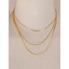 Yhpup High Quality Minimalist Stainless Steel Layered Stacking Fashion Chain Necklace Waterproof Basic Classic Trendy Jewelry