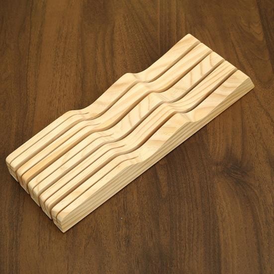 Cutter Holder Versatile Wooden Drawer Cutter Organizer Space-saving Cutter Storage Organizer for Home Kitchen